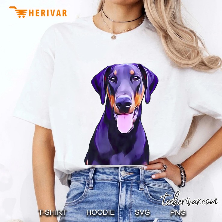 Doberman Pinscher With Uncut Long Ears Ladies Tee