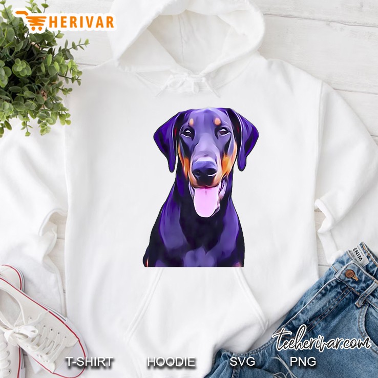 Doberman Pinscher With Uncut Long Ears Hoodie