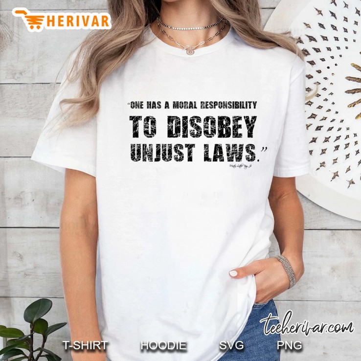 Martin Luther King Unjust Law Protest Quote Slim Fit Ladies Tee