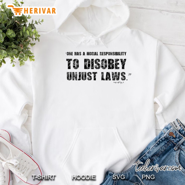 Martin Luther King Unjust Law Protest Quote Slim Fit Hoodie