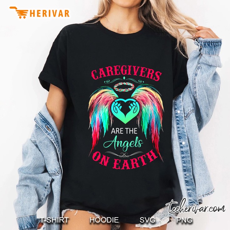 Caregivers Are The Angels On Earth Colorful Wings Version Hoodie