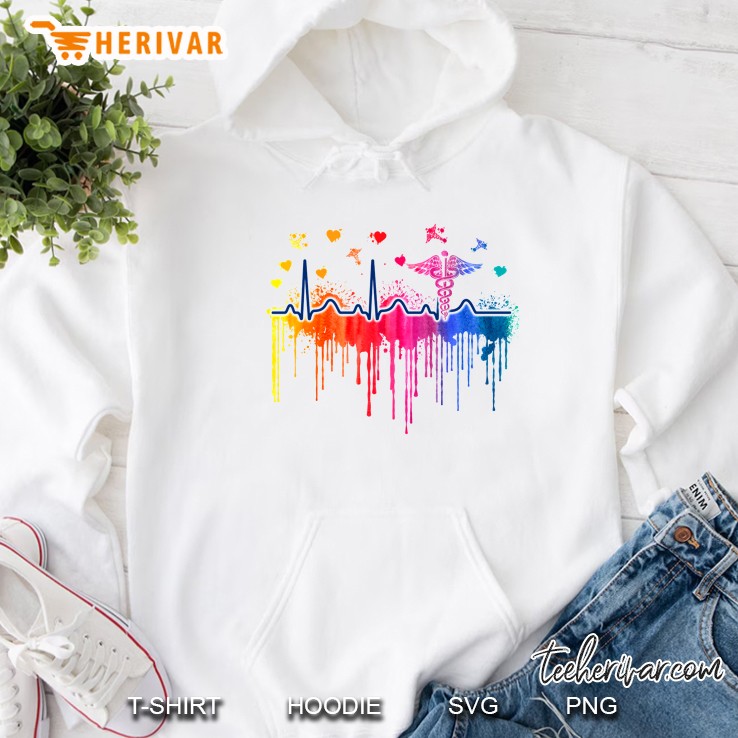 CNA Certified Nursing Assistant Heartbeat Colorful Version Hoodie