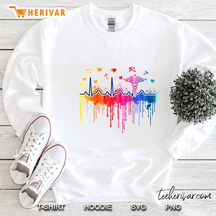 CNA Certified Nursing Assistant Heartbeat Colorful Version Sweatshirt