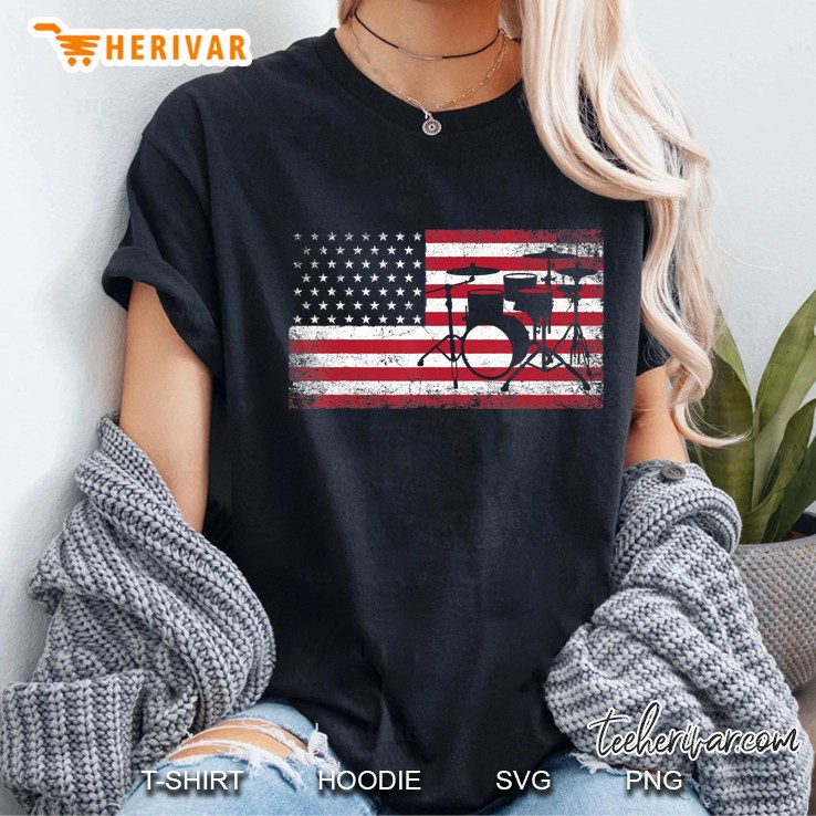 4Th Of July Drummer Drum American Flag Patriotic Usa Gift Hoodie