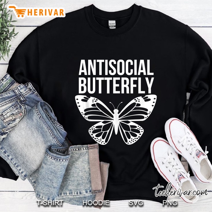 Antisocial Butterfly Funny Introverted Sweatshirt