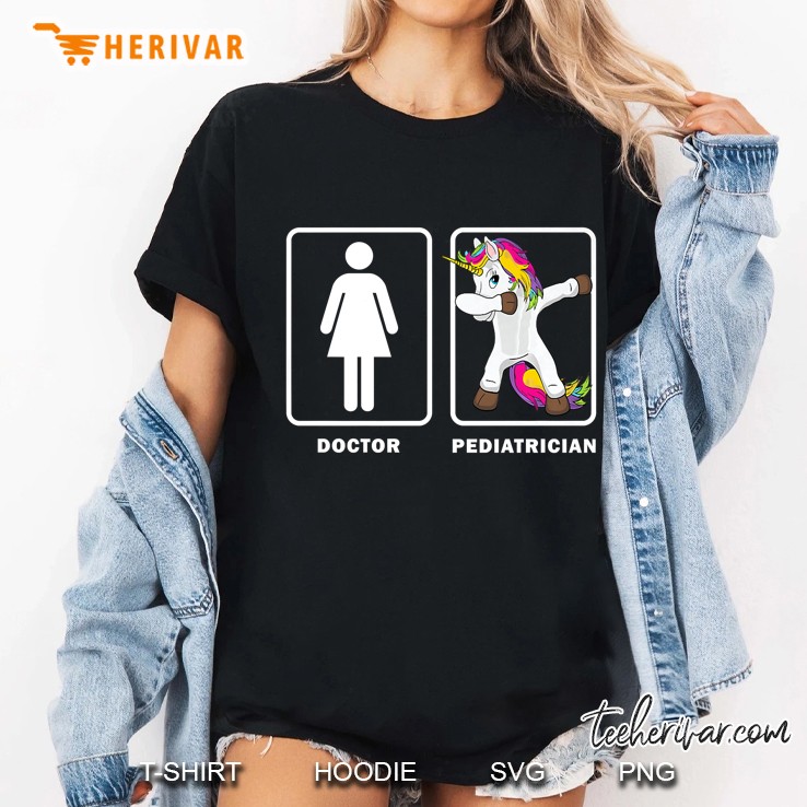 Dabbing Unicorn Doctor Vs Pediatrician Medical Ladies Tee