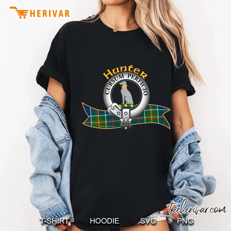 Hunter Clan Tartan Crest Motto Hoodie