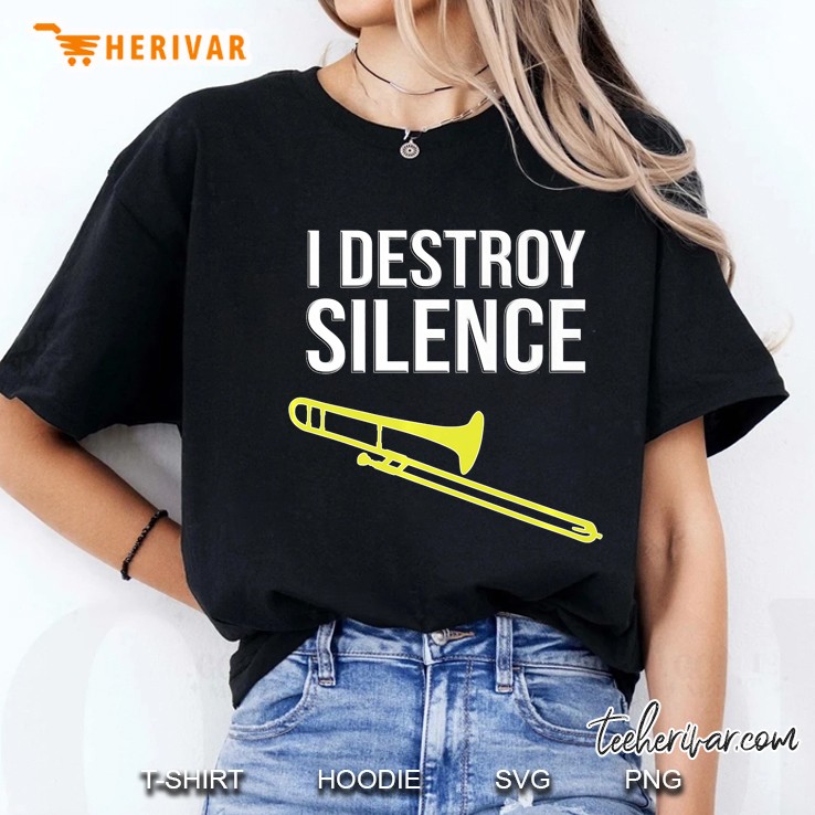 I Destroy Silence, Concert Marching Band, Funny Trombone Ladies Tee