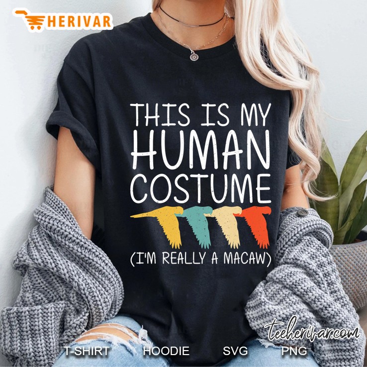 Macaw Halloween Human Costume Parrot Bird Easy Diy Gift Ladies Tee
