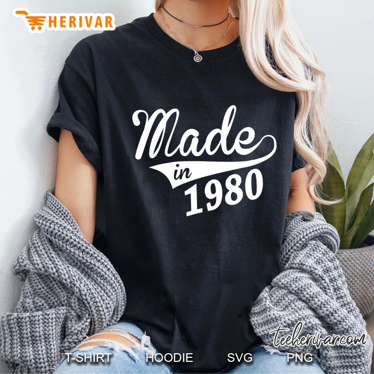 Made In 1980 Birthday Ladies Tee