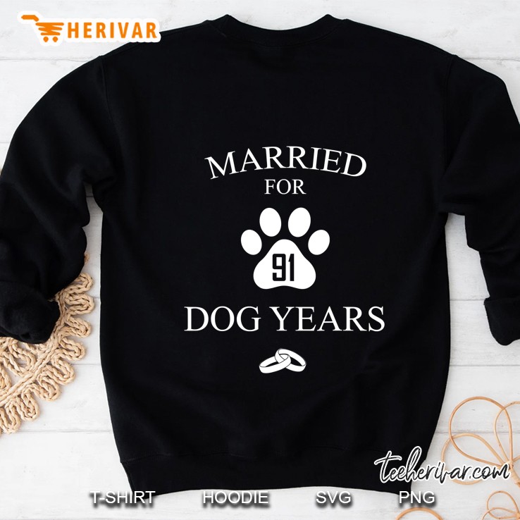 Married For 91 Dog Years 13Th Wedding Anniversary Sweatshirt