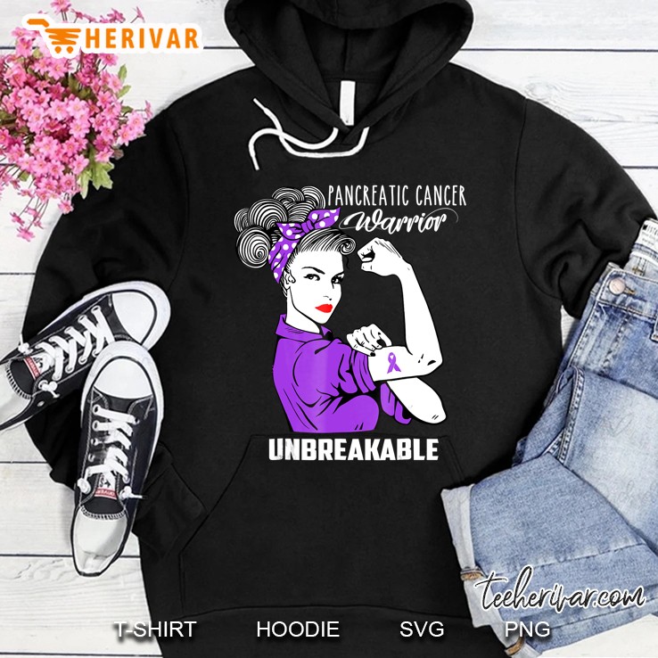 Pancreatic Cancer Warrior Unbreakable Shirt Awareness Gift Hoodie