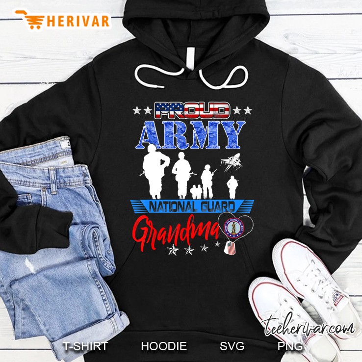 Proud Army National Guard Grandma Shirt 4Th Of July Gift Hoodie