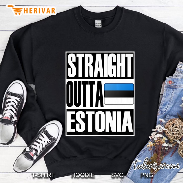 Straight Outta Estonia Gift Flag Pride Premium Sweatshirt