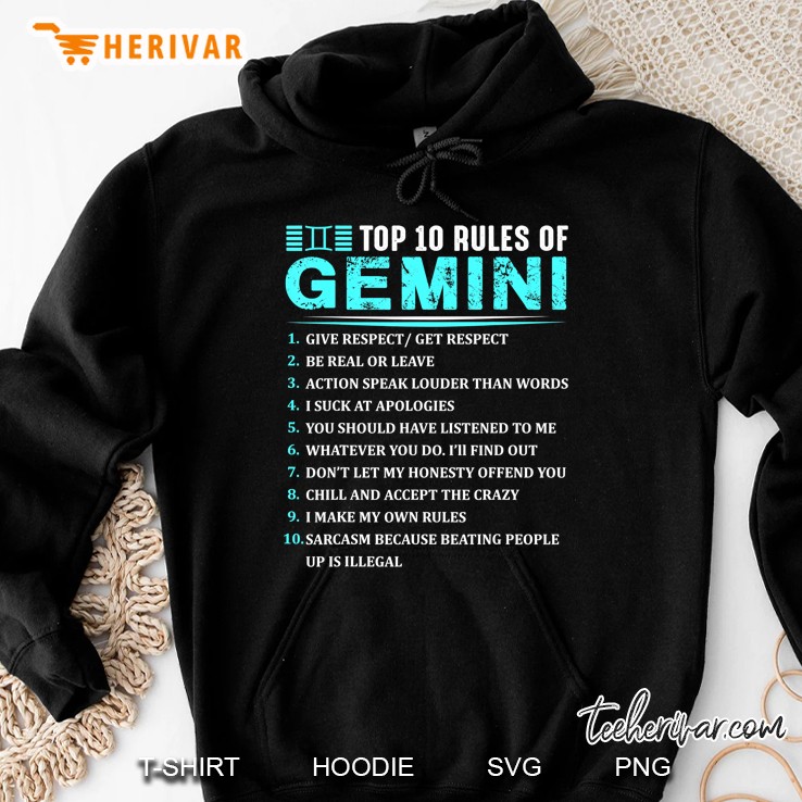 Top 10 Rules Of Gemini Zodiac Birthday Gift Hoodie
