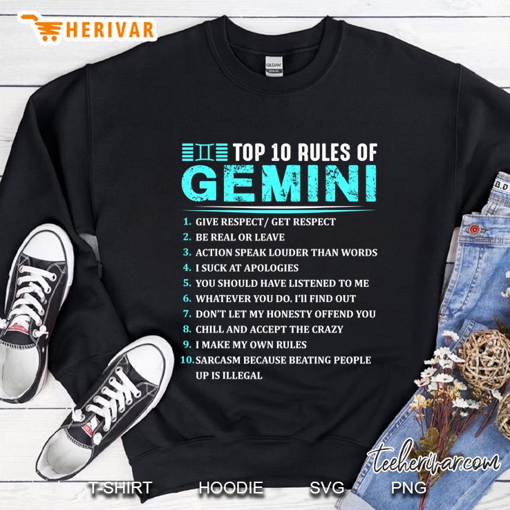 Top 10 Rules Of Gemini Zodiac Birthday Gift Sweatshirt