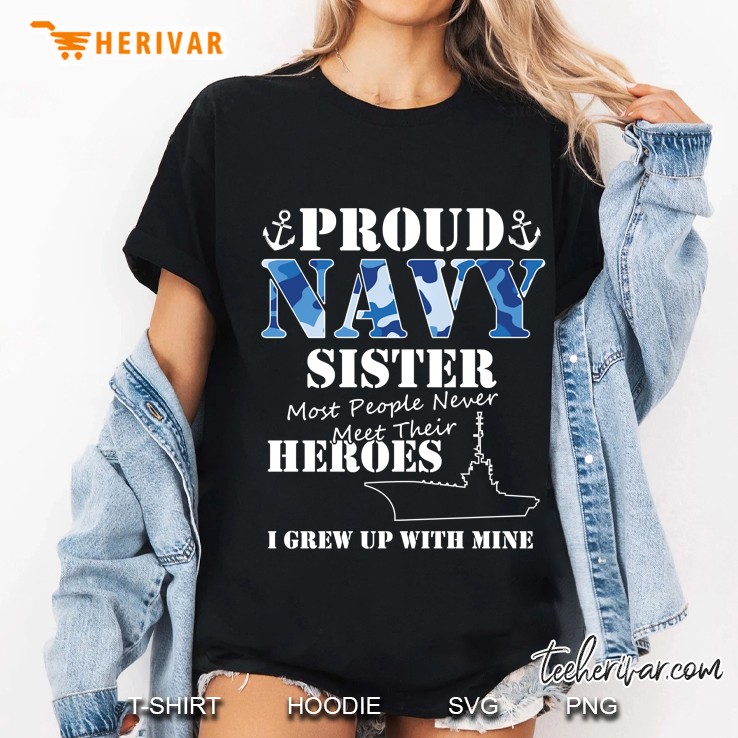 Us Military Proud Navy Sister Pullover Ladies Tee