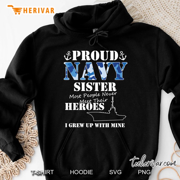 Us Military Proud Navy Sister Pullover Hoodie