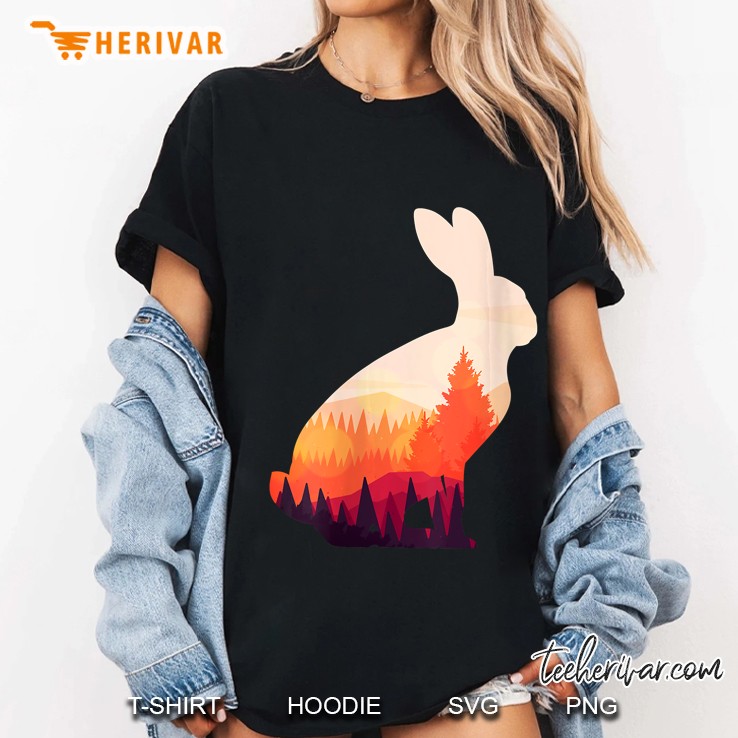 Womens Forest Animal Lover Gift Easter Rabbit Ladies Tee