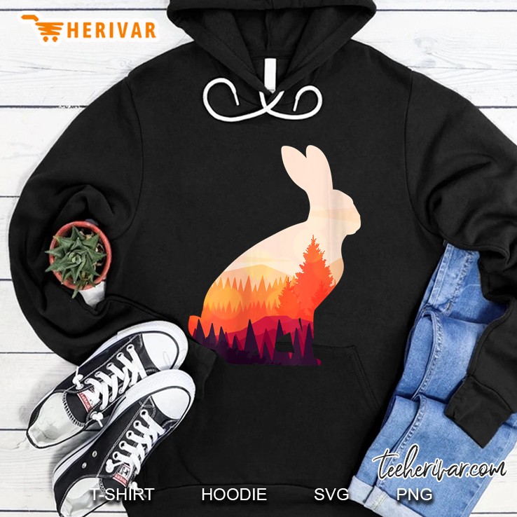 Womens Forest Animal Lover Gift Easter Rabbit Hoodie