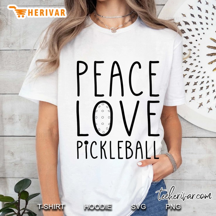 Peace Love Pickleball Funny Tank Top Hoodie