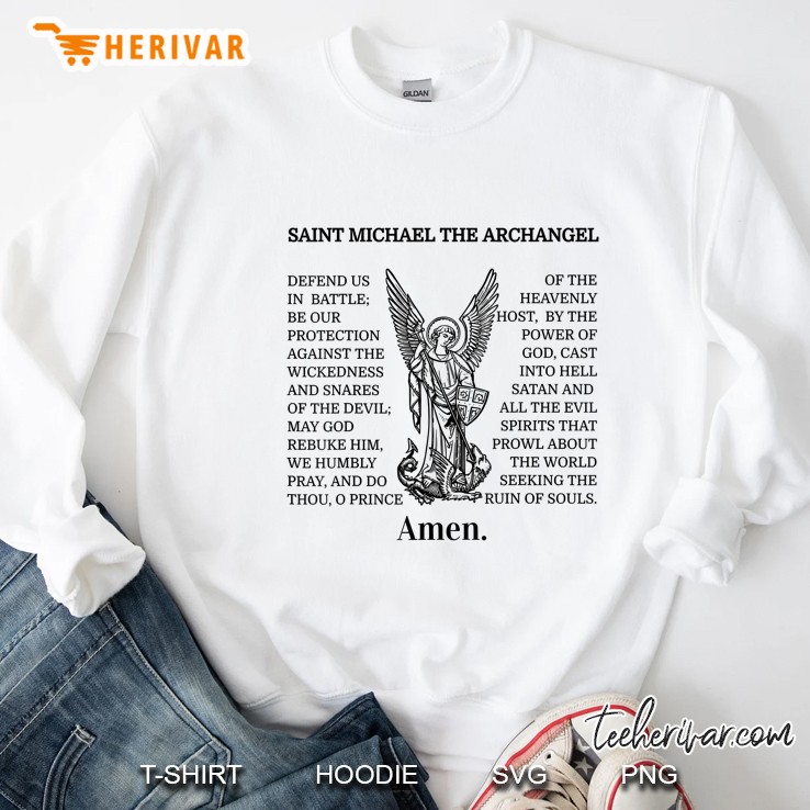 Saint St Michael Prayer Catholic Archangel Christian Sweatshirt
