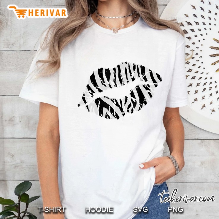Zebra Print Lips Funny Zebra Shirt Love Kiss And Zebras Ladies Tee