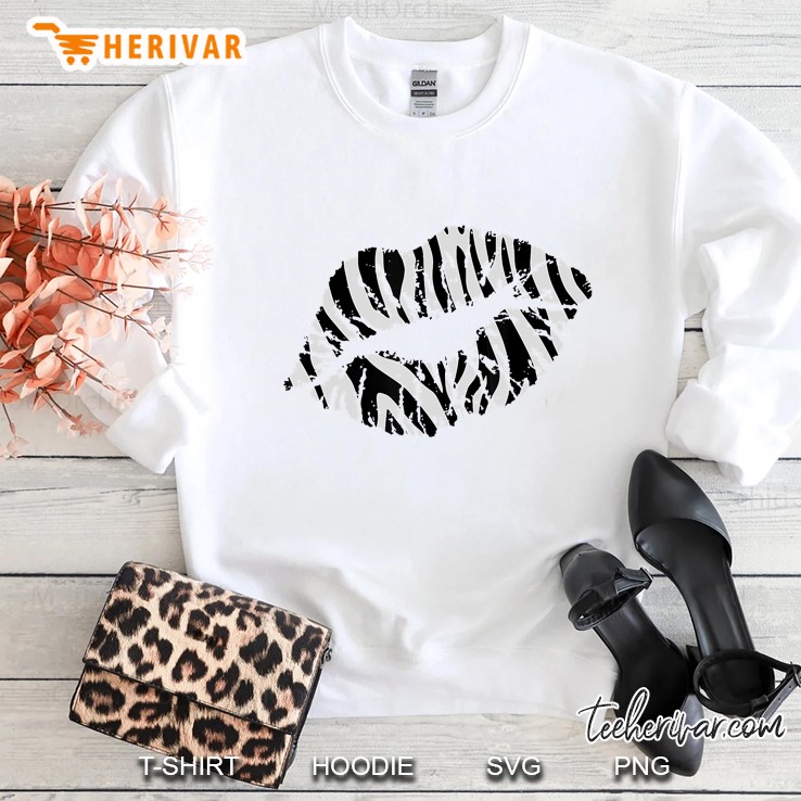 Zebra Print Lips Funny Zebra Shirt Love Kiss And Zebras Sweatshirt