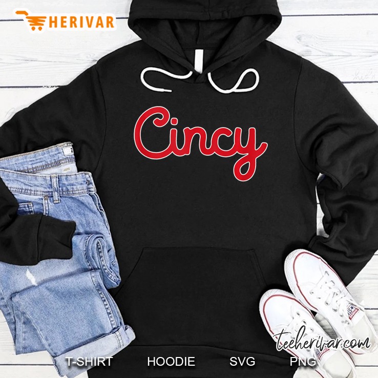 Cincy Vintage Cincinnati Baseball Ohio Retro Red Hoodie