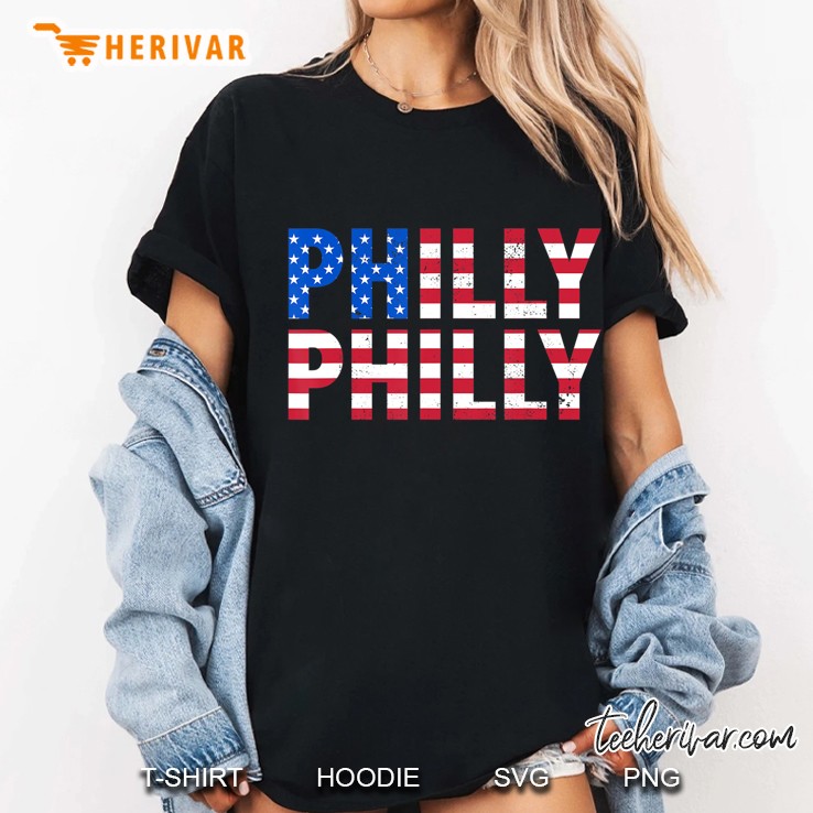 Philly Usa Flag July 4Th Ladies Tee