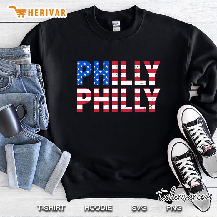 Philly Usa Flag July 4Th Sweatshirt