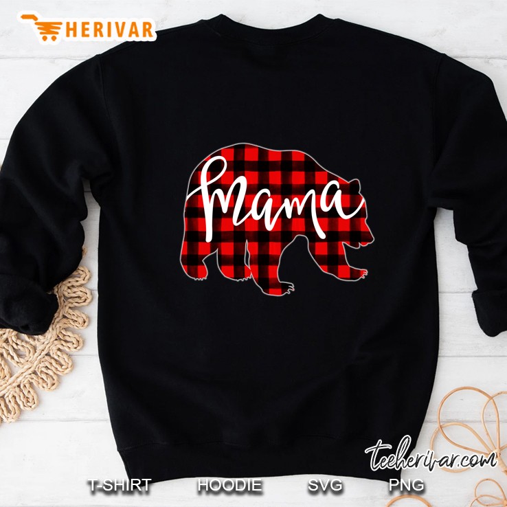 Red Plaid Mama Bear Matching Pajama Family Buffalo Ma Sweatshirt