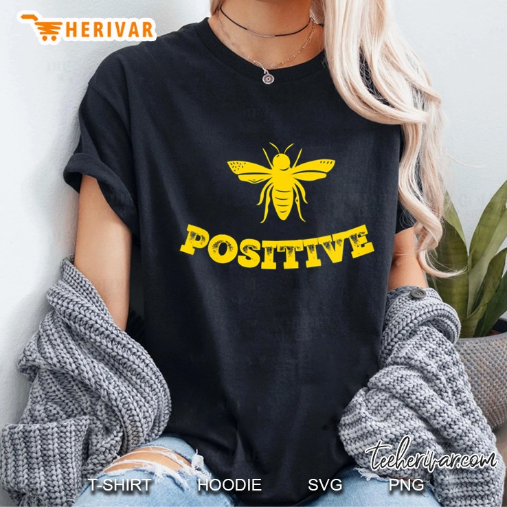 Womens Bee Positive Punny V-Neck Ladies Tee