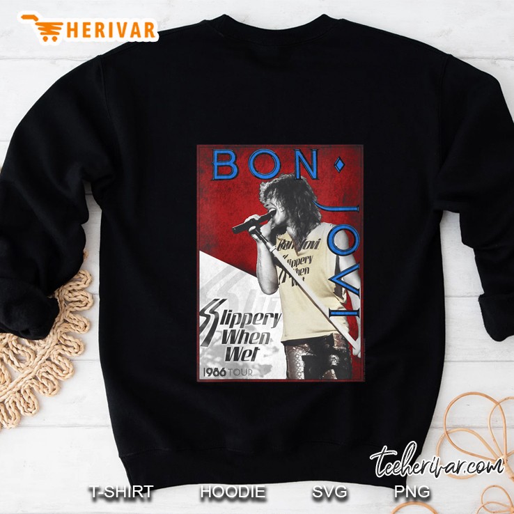 Womens Bon Jovi 86 Tour V-Neck Sweatshirt
