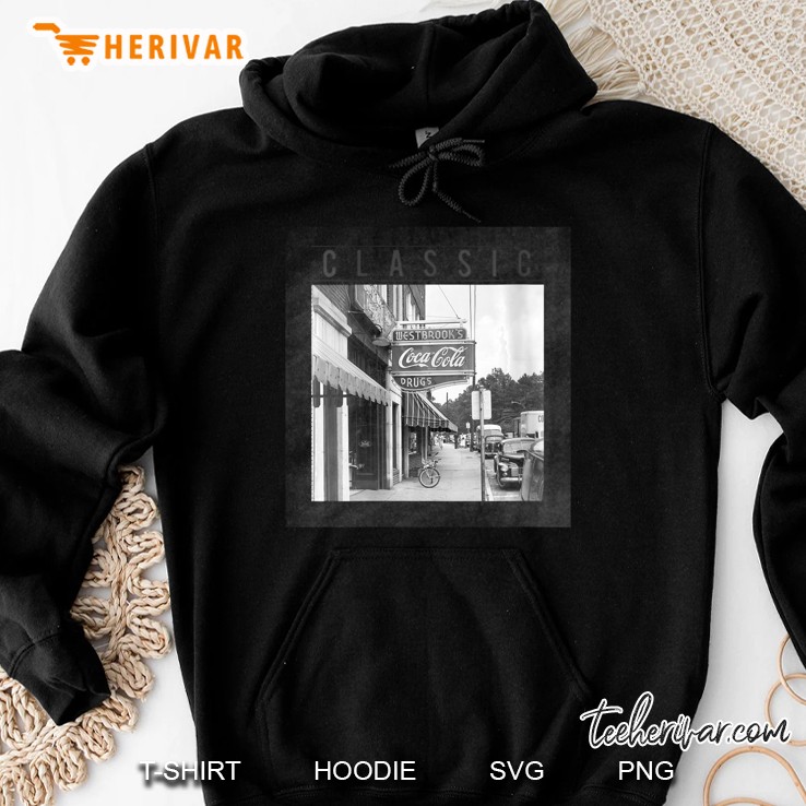 Womens Coca-Cola Vintage Store Front Sign Photograph V-Neck Hoodie