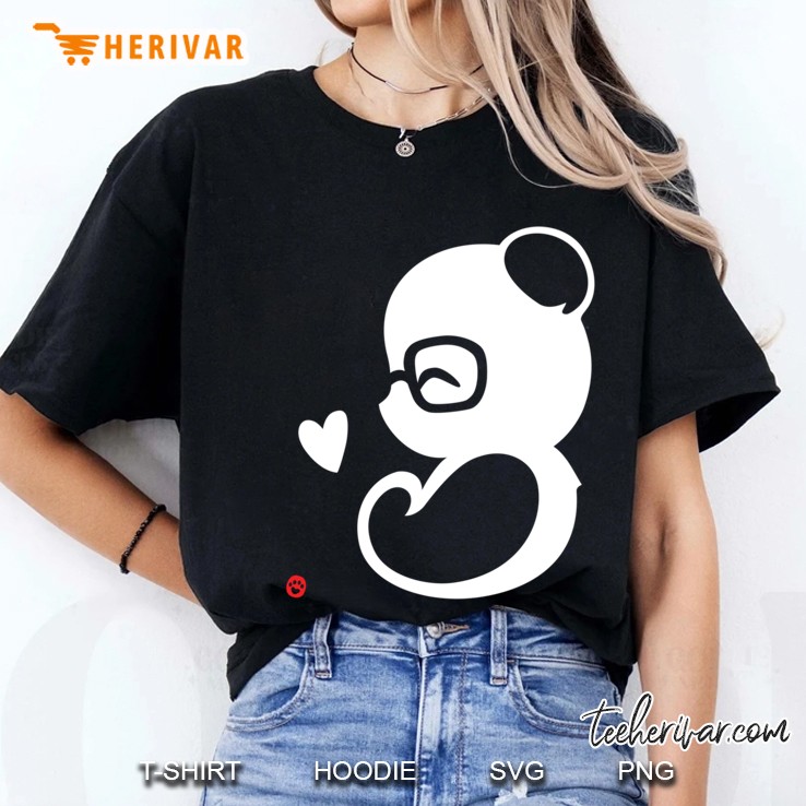 Panda Silhouette Portrait Classic Ladies Tee
