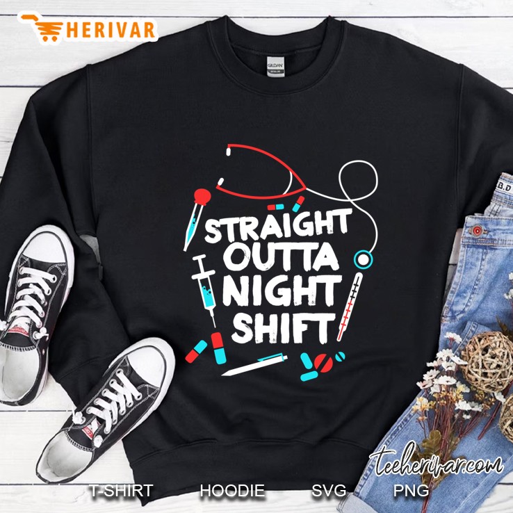 Straight Outta Night Shif - Night Shift Slim Fit Sweatshirt