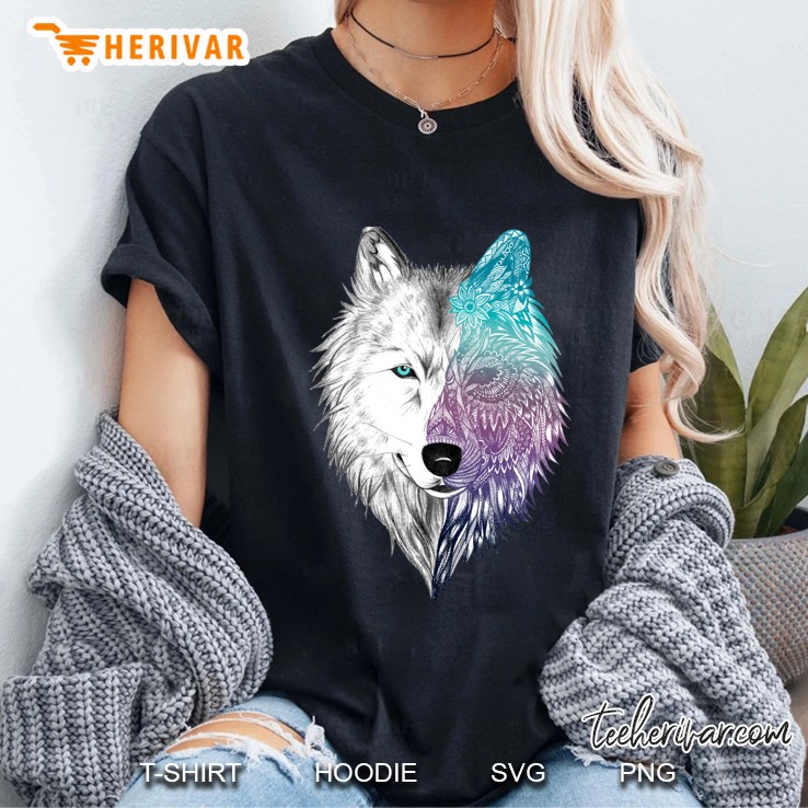 Wolf Mandala Slim Fit Ladies Tee
