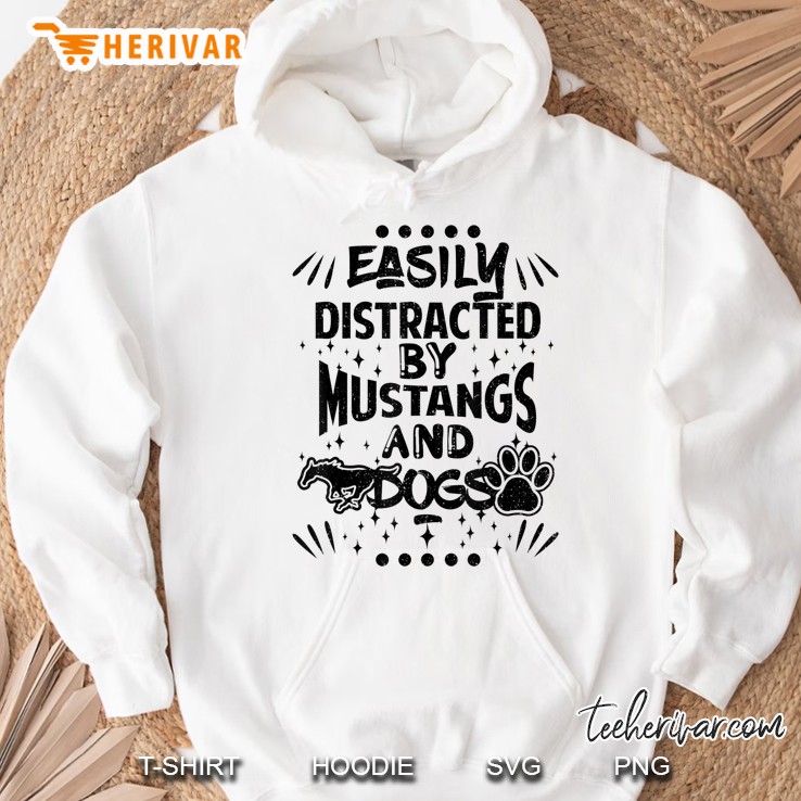 Easily Distracted By Mustangs And Dogs Funny Gift Mugs