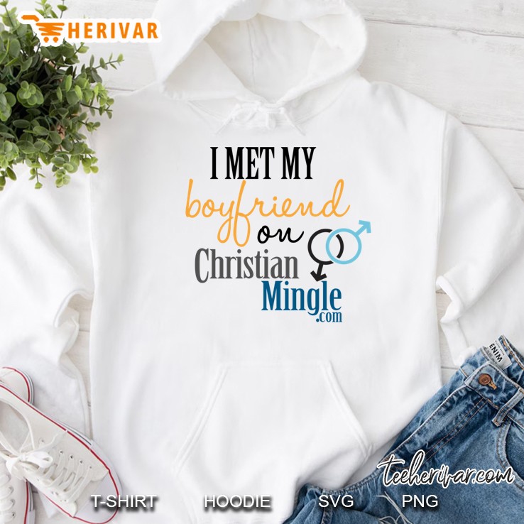 I Met My Boyfriend On Christianmingle.Com Slim Fit Hoodie