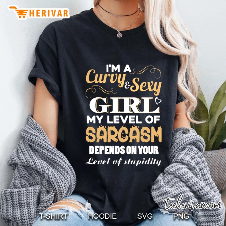 I'm Curvy & Sexy Girl My Level Of Sarcasm Depends On Your Level Of Stupidity Hoodie