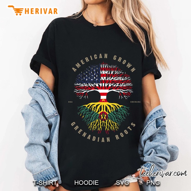American Grown Grenadian Roots Grenada Flag Ladies Tee
