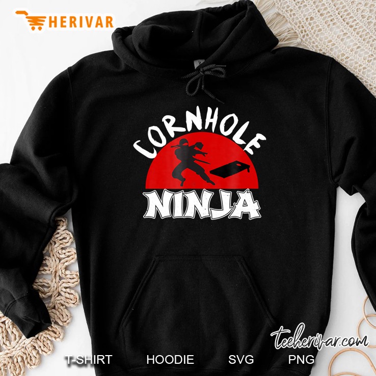 Funny Cornhole Ninja Team Player Champion King Hoodie