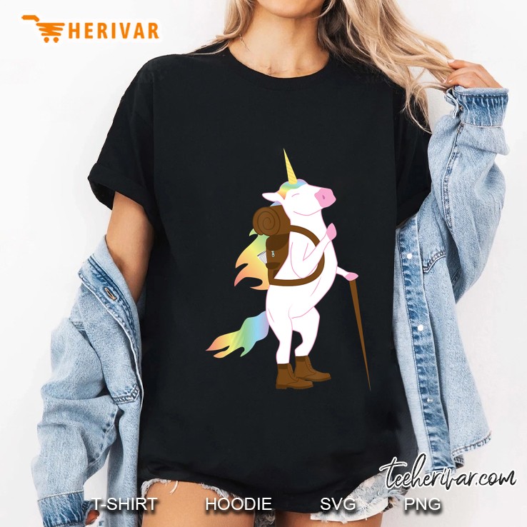 Funny Hiking Unicorn Ladies Tee
