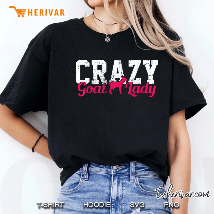 Goats Crazy Lady Tshirt Goat Farm Farmer Tee Gift Ladies Tee