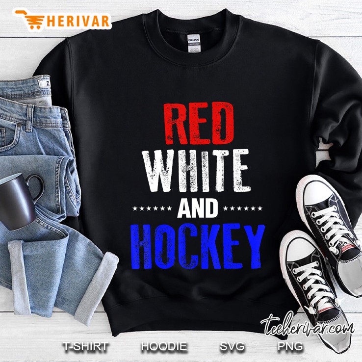 Hockey Sports Shirt Funny 4Th Of July Usa America Gift Sweatshirt
