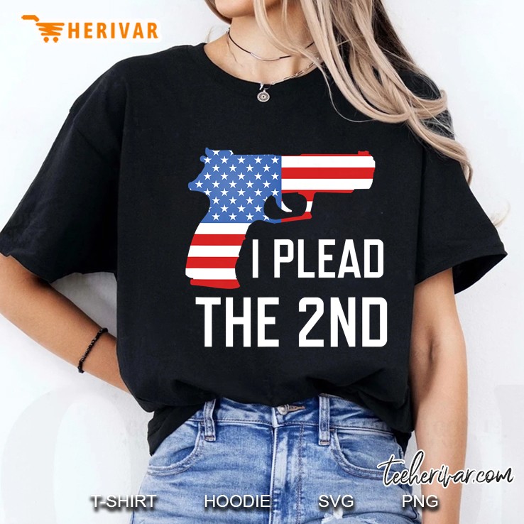 I Plead The 2Nd Amendment Usa Flag Pistol Gun Ladies Tee