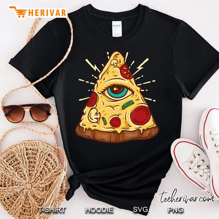 Illuminati Pizza - All Seeing Eye - Funny Junk Food Tee Shirt