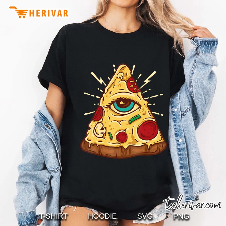 Illuminati Pizza - All Seeing Eye - Funny Junk Food Tee Hoodie