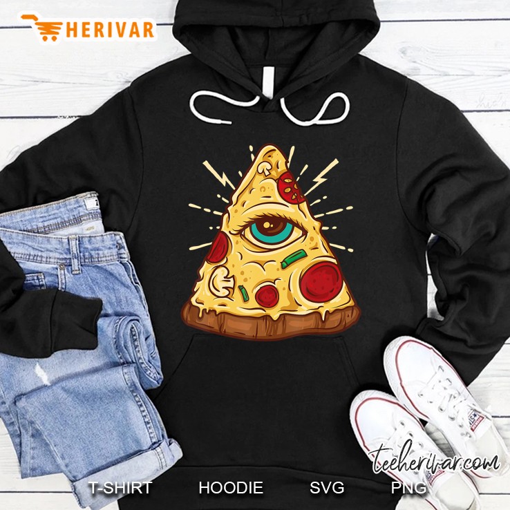 Illuminati Pizza - All Seeing Eye - Funny Junk Food Tee Mugs